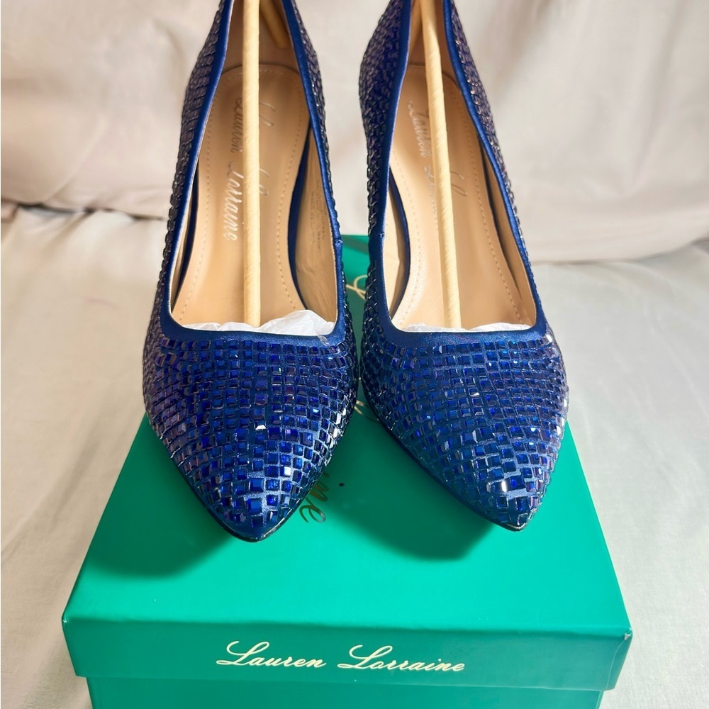Lauren Lorraine Sparkling Blue Heels - Picture 3 of 4